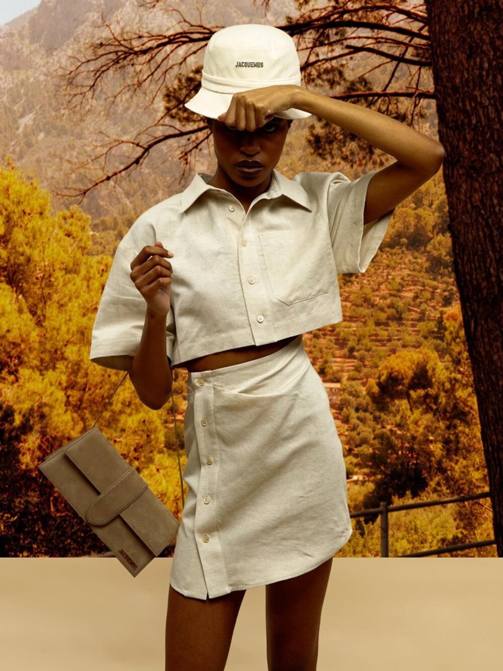 Jacquemus La Robe Arles Mini Dress Beige Cotton Linen FR 38 - Picture 5 of 13